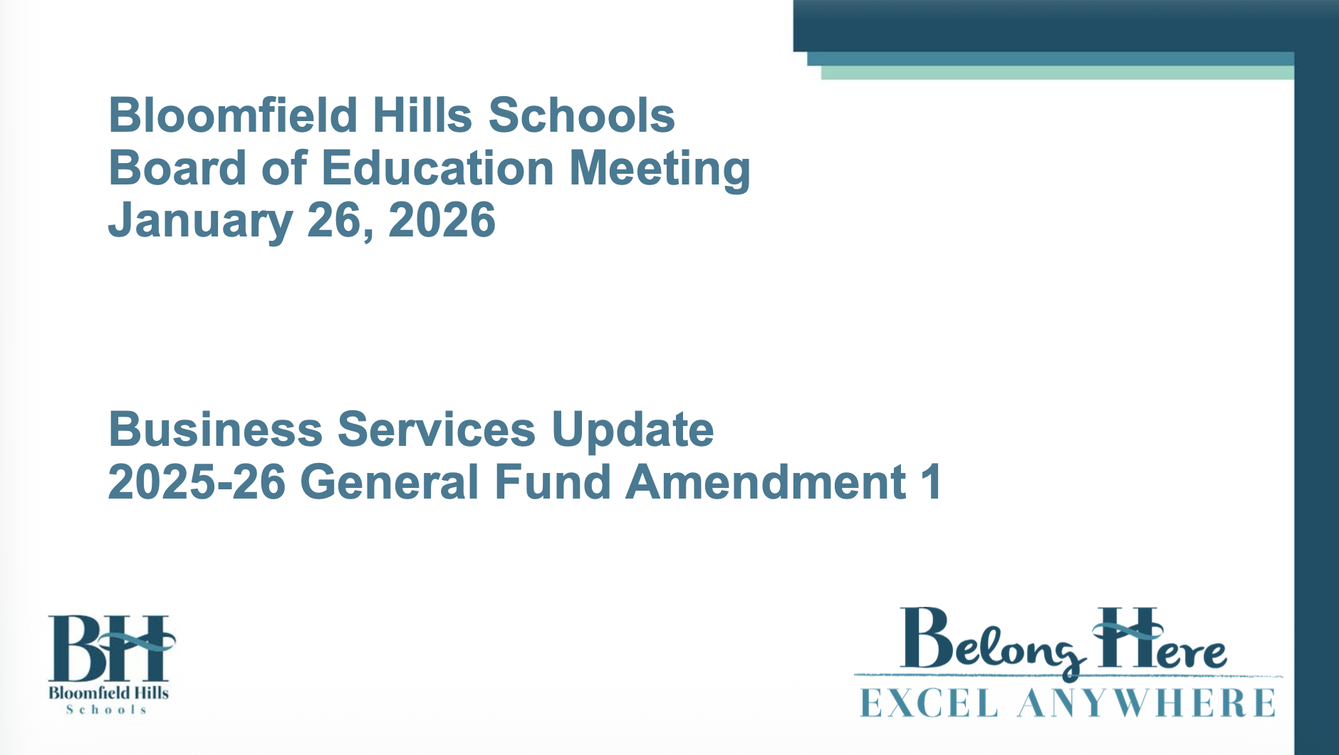 Thumbnail image for BHS: Financial Year 2026 General Fund Budget Amendment One