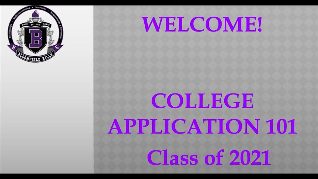 Thumbnail image for BHHS: COLLEGE APPLICATION 101