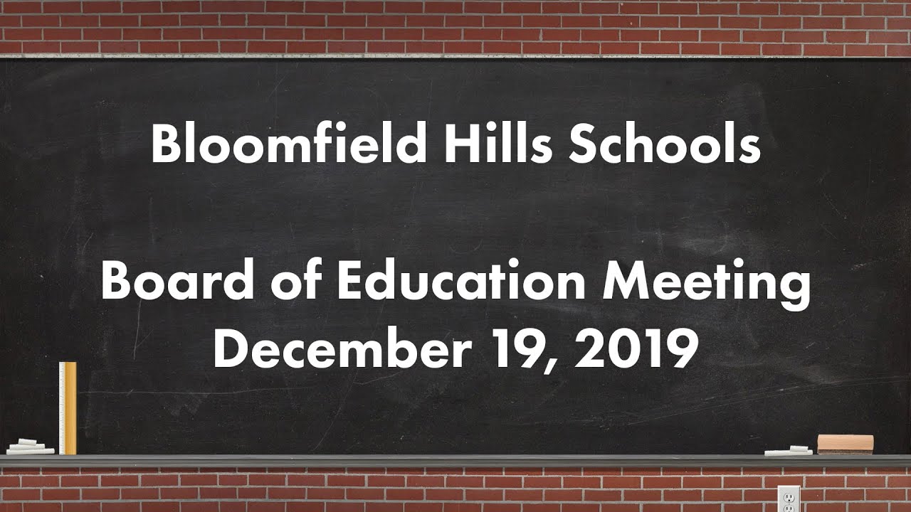 Thumbnail image for Board of Education Meeting December 19, 2019