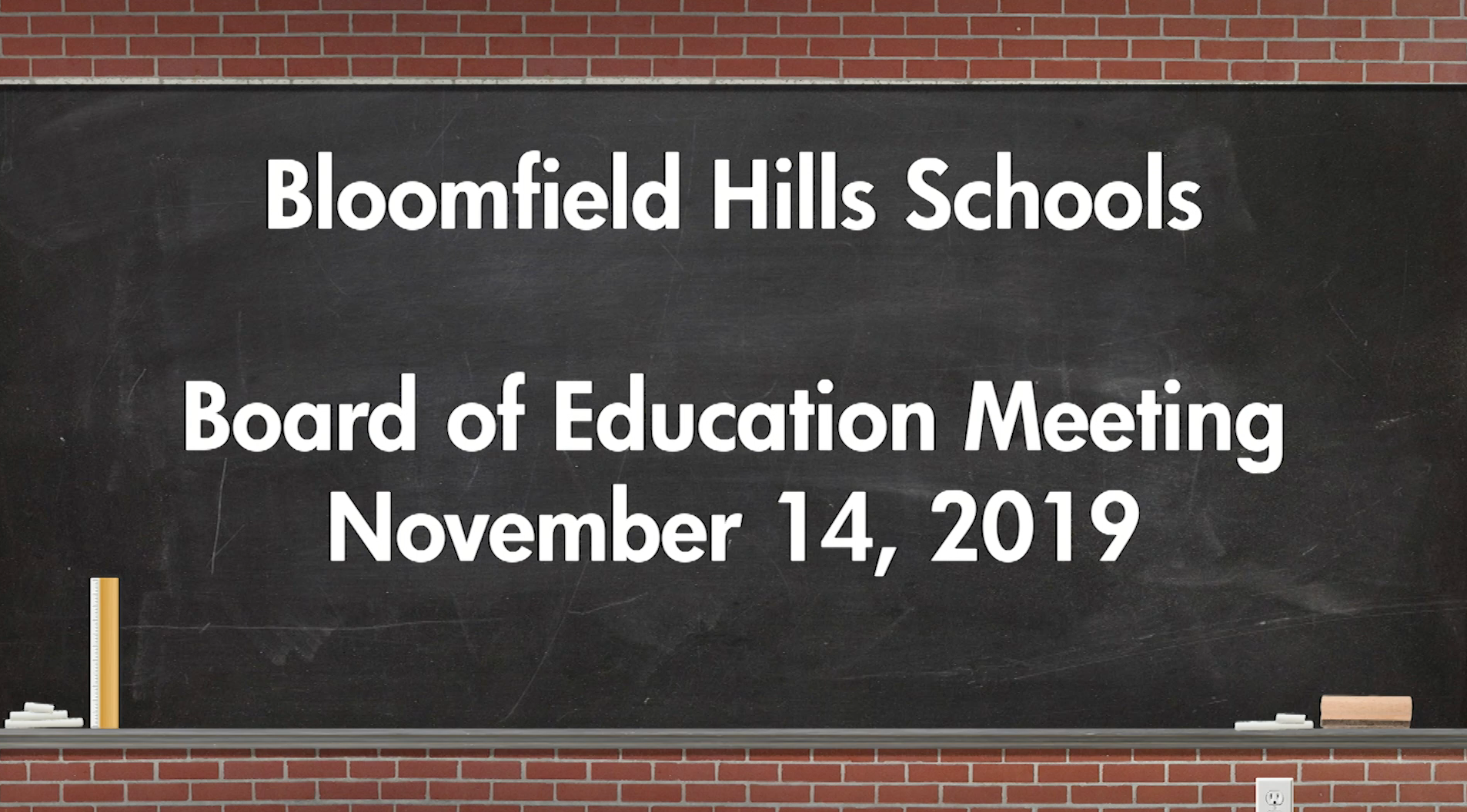 Thumbnail image for Board of Education Meeting November 14. 2019