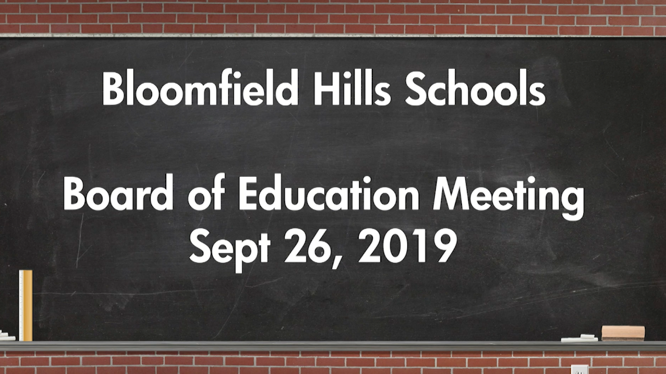Thumbnail image for Board of Education Meeting September 26, 2019