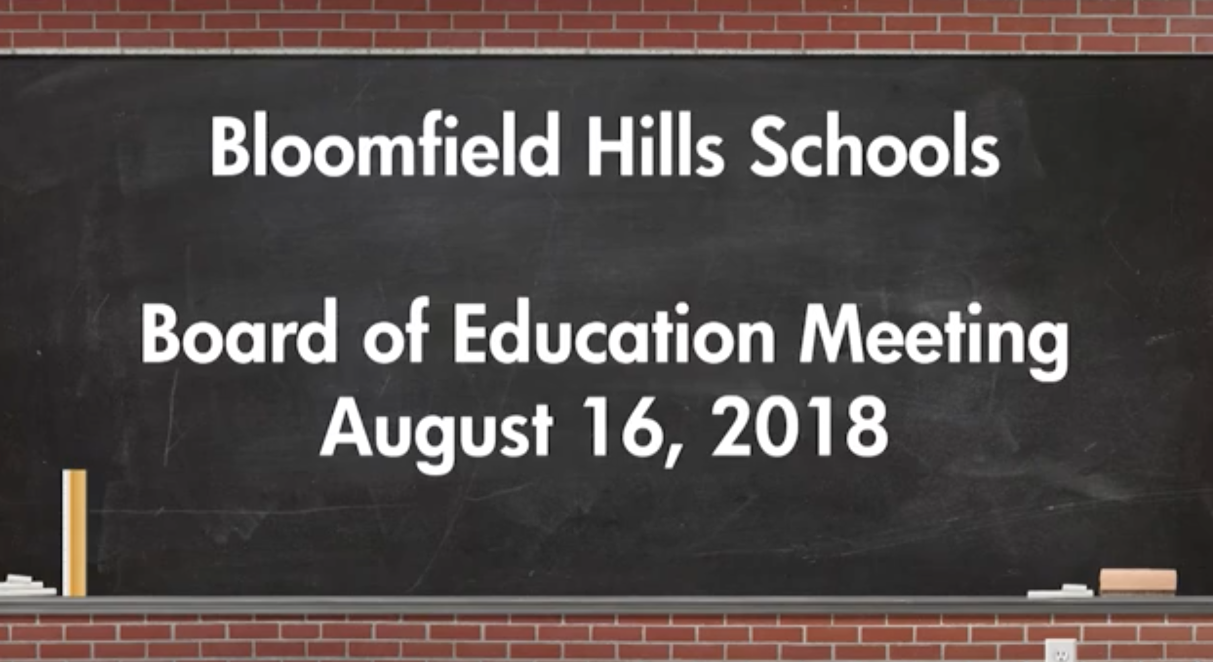 Thumbnail image for Board of Education Meeting August 16, 2018