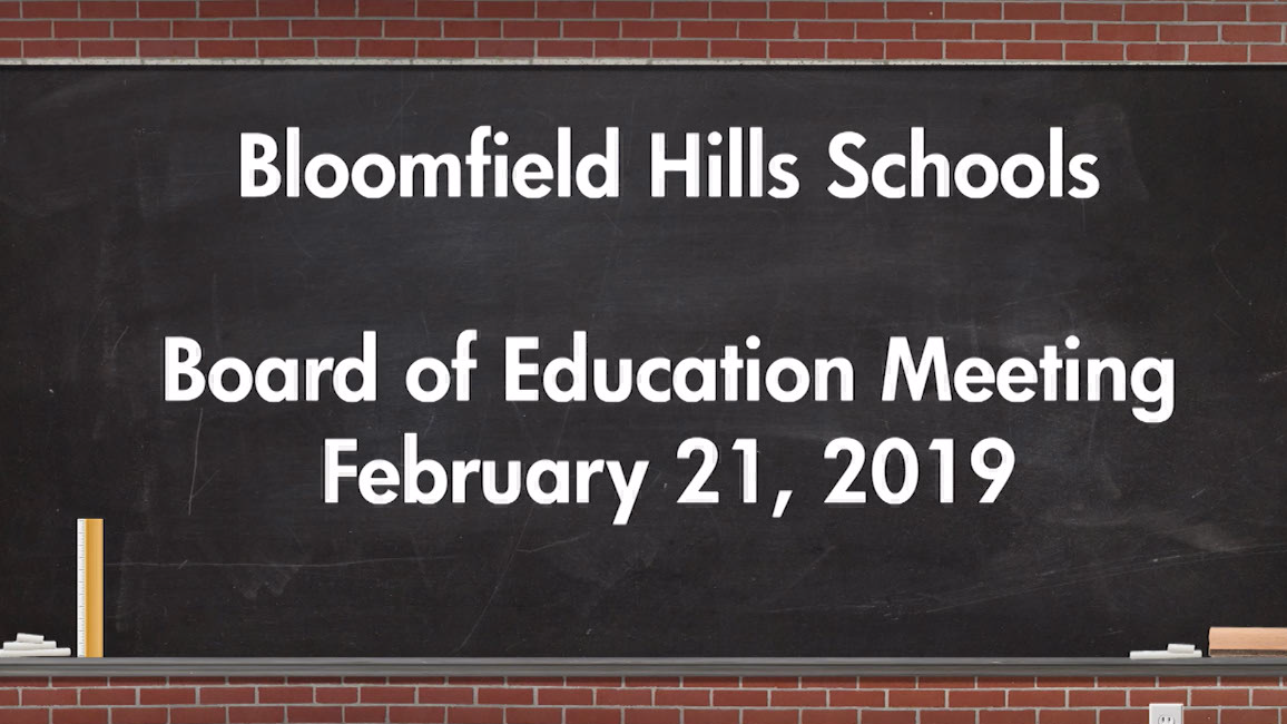 Thumbnail image for Board of Education Meeting February 21, 2019