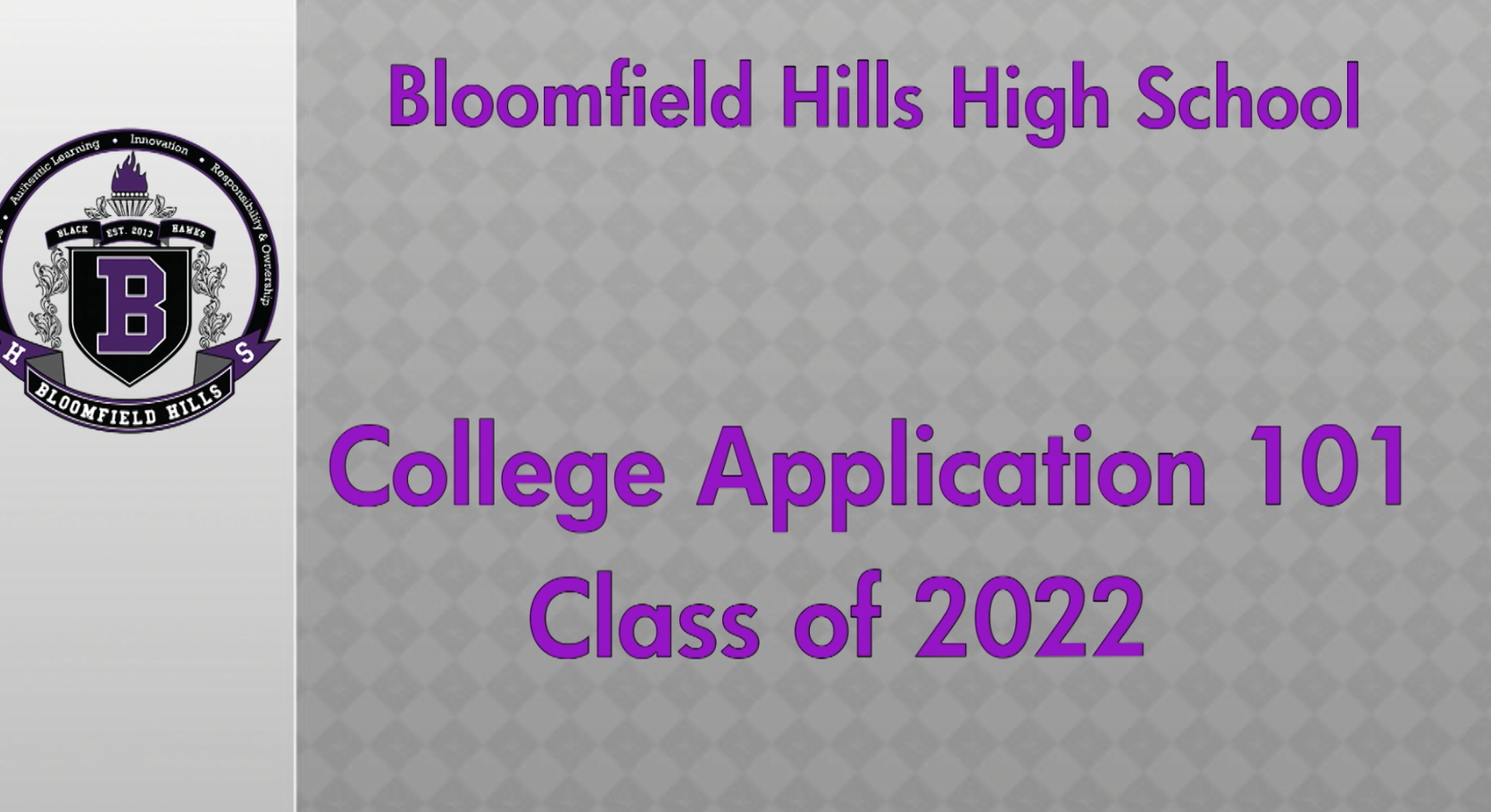 Thumbnail image for BHHS College Application 101